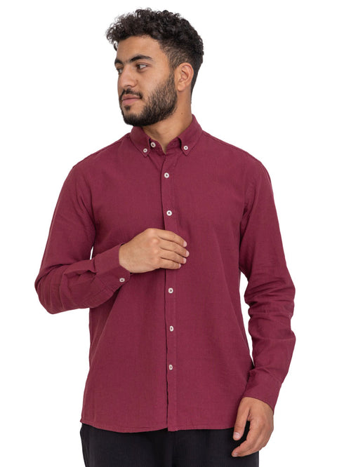 Brick Red Linen Shirt